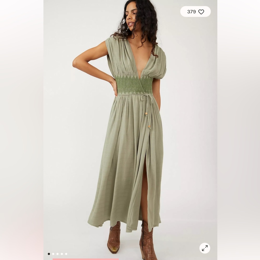 Free People Seagrass Green Devon Maxi Dress Women's Size XS